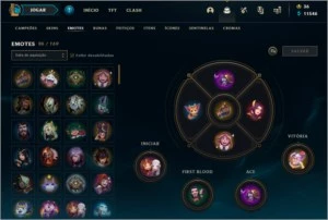 Conta de League of Legends nivel 329, 78 skins. LOL