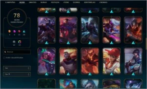 Conta de League of Legends nivel 329, 78 skins. LOL