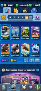 Conta clash royale, nível 13, 7.2k de gemas, 1milhão de ouro