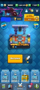 Conta clash royale, nível 13, 7.2k de gemas, 1milhão de ouro