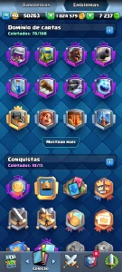Conta clash royale, nível 13, 7.2k de gemas, 1milhão de ouro
