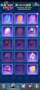 Conta clash royale, nível 13, 7.2k de gemas, 1milhão de ouro