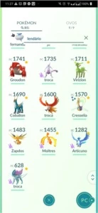 Conta Pokemon GO LVL 38 85 Lendários (3 Regigigas) - Pokémon