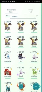 Conta Pokemon GO LVL 38 85 Lendários (3 Regigigas) - Pokémon