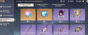 Conta com yelan + assinatura + 200 tiros + 40 dias de benção - Genshin Impact