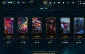 CONTA UNRANKED C SKIN DA KAYLE/SETT/RENEK/PANTHEON/RYZE/NUNU - League of Legends LOL