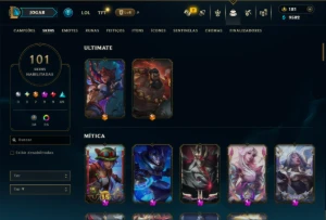 Platina 4 com TODOS os Champs e 101 Skins +6 Prestigios - League of Legends LOL