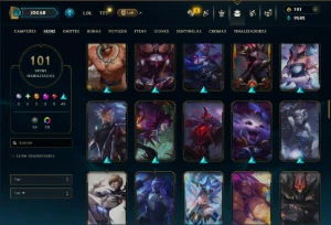 Platina 4 com TODOS os Champs e 101 Skins +6 Prestigios - League of Legends LOL