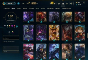 Platina 4 com TODOS os Champs e 101 Skins +6 Prestigios - League of Legends LOL