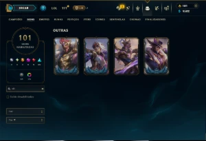 Platina 4 com TODOS os Champs e 101 Skins +6 Prestigios - League of Legends LOL