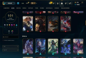 Platina 4 com TODOS os Champs e 101 Skins +6 Prestigios - League of Legends LOL