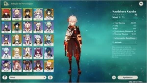 AR 56 c/ 9  5*, Diluc, Xiao, lança de jade, + - Genshin Impact