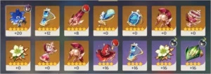 Conta Diluc Venti Ast Mona AR41 + 22 Resina Fragil F2P - Genshin Impact