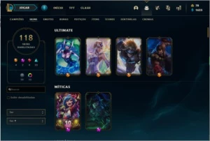 Conta LOL D4, 118 skins e Todos os campeões - League of Legends