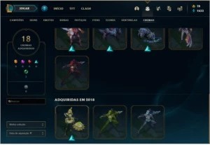 Conta LOL D4, 118 skins e Todos os campeões - League of Legends