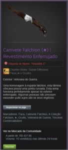 Canivete Falchion enferrujado - Counter Strike CS