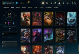 Conta ouro 2 com 66 Champs e 120 Skins - League of Legends LOL