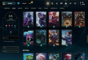 Conta ouro 2 com 66 Champs e 120 Skins - League of Legends LOL