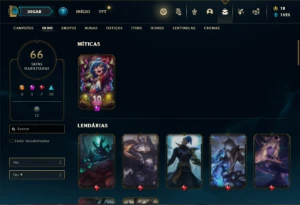 Conta ouro 2 com 66 Champs e 120 Skins - League of Legends LOL