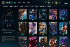 Conta prata 3 com TODOS os champs e 106 Skins + 4 Vitoriosas - League of Legends LOL