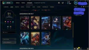 CONTA NVL 78 71 CHAMPS E 21 SKINS POR R$105.99 - League of Legends LOL