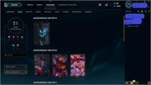 CONTA NVL 78 71 CHAMPS E 21 SKINS POR R$105.99 - League of Legends LOL