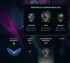 Conta Diamante 4 LOL - League of Legends