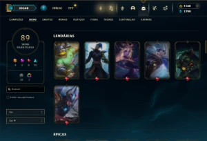 Ouro 4 com 125 Champs e 89 Skins + 2 Prestigios da Riven - League of Legends LOL