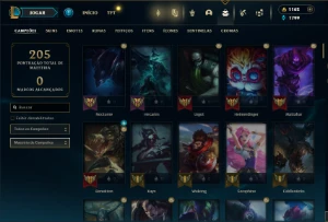 Ouro 4 com 125 Champs e 89 Skins + 2 Prestigios da Riven - League of Legends LOL