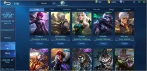 Conta com 42 herois e 35 skins 2 epicas valor gasto +R$ 400 - Mobile Legends