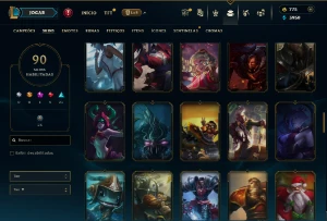 Unranked com TODOS os champs e 90 Skins ( MAIN SUP ) - League of Legends LOL