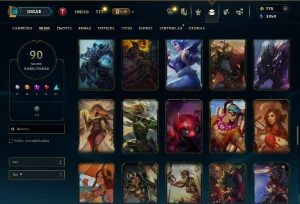 Unranked com TODOS os champs e 90 Skins ( MAIN SUP ) - League of Legends LOL