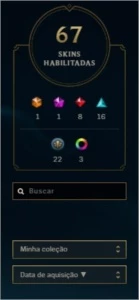 Conta Ouro 3 - 67 Skins/ 20 Sentinelas/ 97 Icones/ 42 Emote - League of Legends LOL