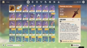 Conta Genshin AR 46 (Venti,Jean,Tumulo,Razor e livro 5stars) - Genshin Impact