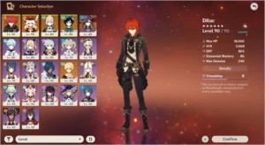 AR 53 Diluc, Klee, Venti, Mona e jean - Genshin Impact