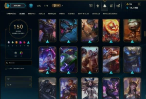 Bronze 3 com 155 Champs e 150 Skins ( ADC / MID / JG ) - League of Legends LOL
