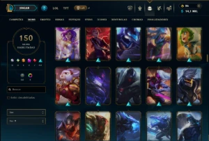 Bronze 3 com 155 Champs e 150 Skins ( ADC / MID / JG ) - League of Legends LOL