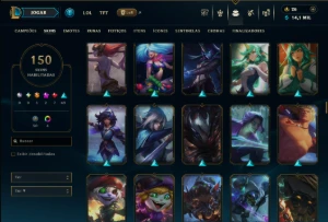 Bronze 3 com 155 Champs e 150 Skins ( ADC / MID / JG ) - League of Legends LOL