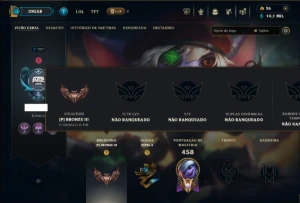 Bronze 3 com 155 Champs e 150 Skins ( ADC / MID / JG )