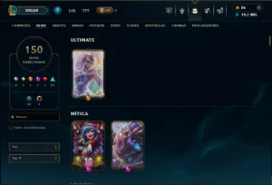 Bronze 3 com 155 Champs e 150 Skins ( ADC / MID / JG ) - League of Legends LOL