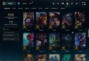 Platina 4 com 66 Champs e 31 Skins + 4 Espolios - League of Legends LOL