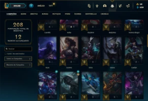 Platina 4 com 66 Champs e 31 Skins + 4 Espolios - League of Legends LOL