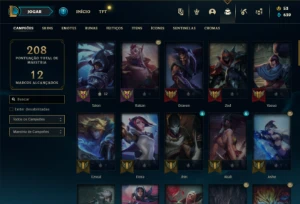 Platina 4 com 66 Champs e 31 Skins + 4 Espolios - League of Legends LOL