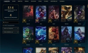 Vendo conta grão mestre todos os campeões - League of Legends LOL