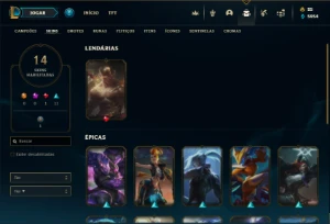 Conta Unranked lv 26 com 22 Champs e 14 Skins - League of Legends LOL