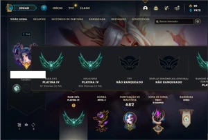Conta Platina 4 com TODOS os champ e 379 Skins + 4 Prestigio - League of Legends LOL