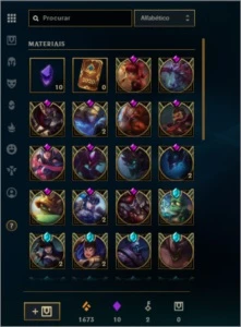 Conta G3 , muitas skins com 10 gemas para mais uma skin - League of Legends LOL