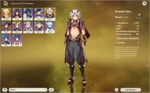 Genshin Impact conta Arataki Itto+mona AR10