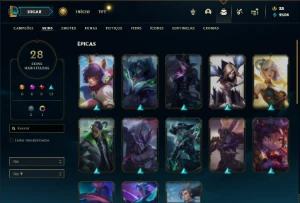 Unranked com 85 Champs e 28 Skins - League of Legends LOL
