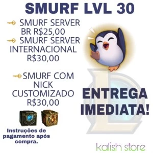 CONTA SMURF LEAGUE OF LEGENDS UNRANKED LOL LEVEL 30